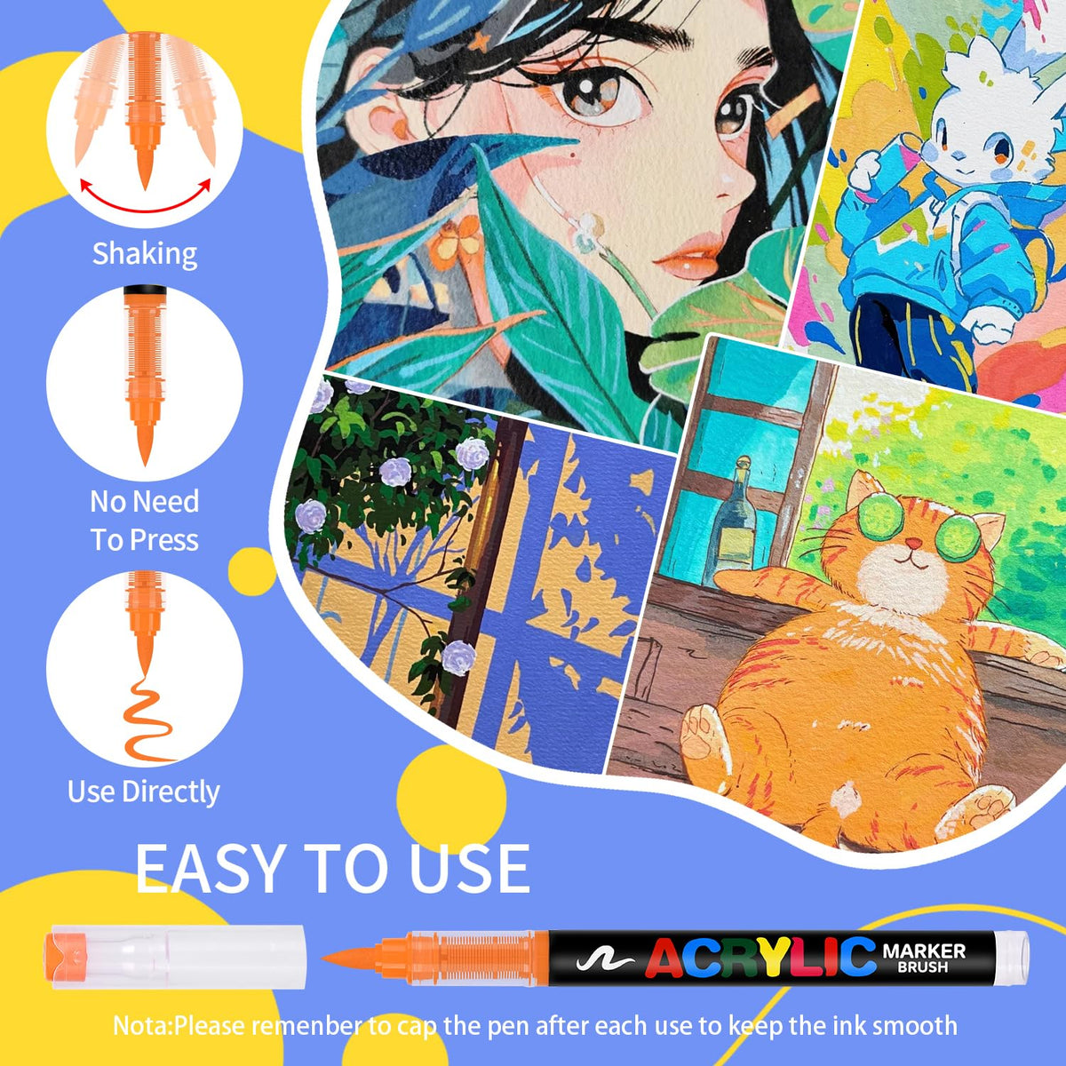 colourmotor 360 Colors Acrylic Paint Markers with Automatic Ink Control