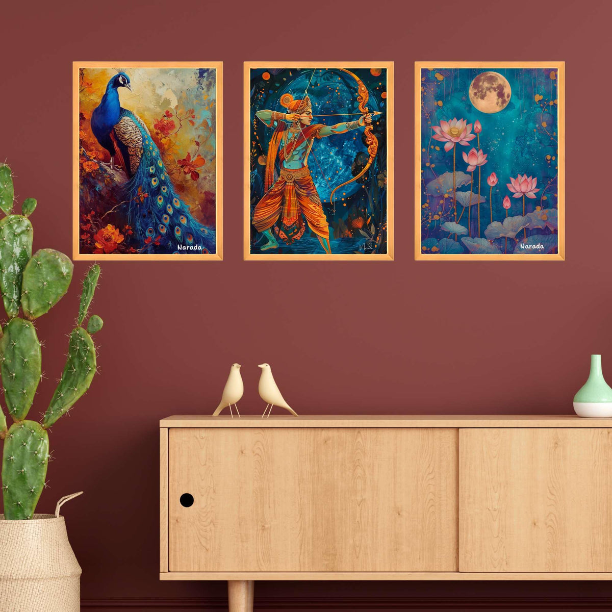 Bhavya Craft Emporium Hub Set of Three Wall Paintings for Wall Decoration Large Framed Wall Paintings for Living Room & Bedroom Wall Art for Home Decoration & Office Wall Decor (18x12 inch CH-WD3-11)
