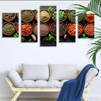 5 Pack Diamond Painting Kits Kitchen Seasoning Large Diamond Painting Kits for Adults, Crystal Gems Arts and Crafts, DIY Full Drill Embroidery Paintings for Home Wall Decor 250x150cm/100x60in q-3606