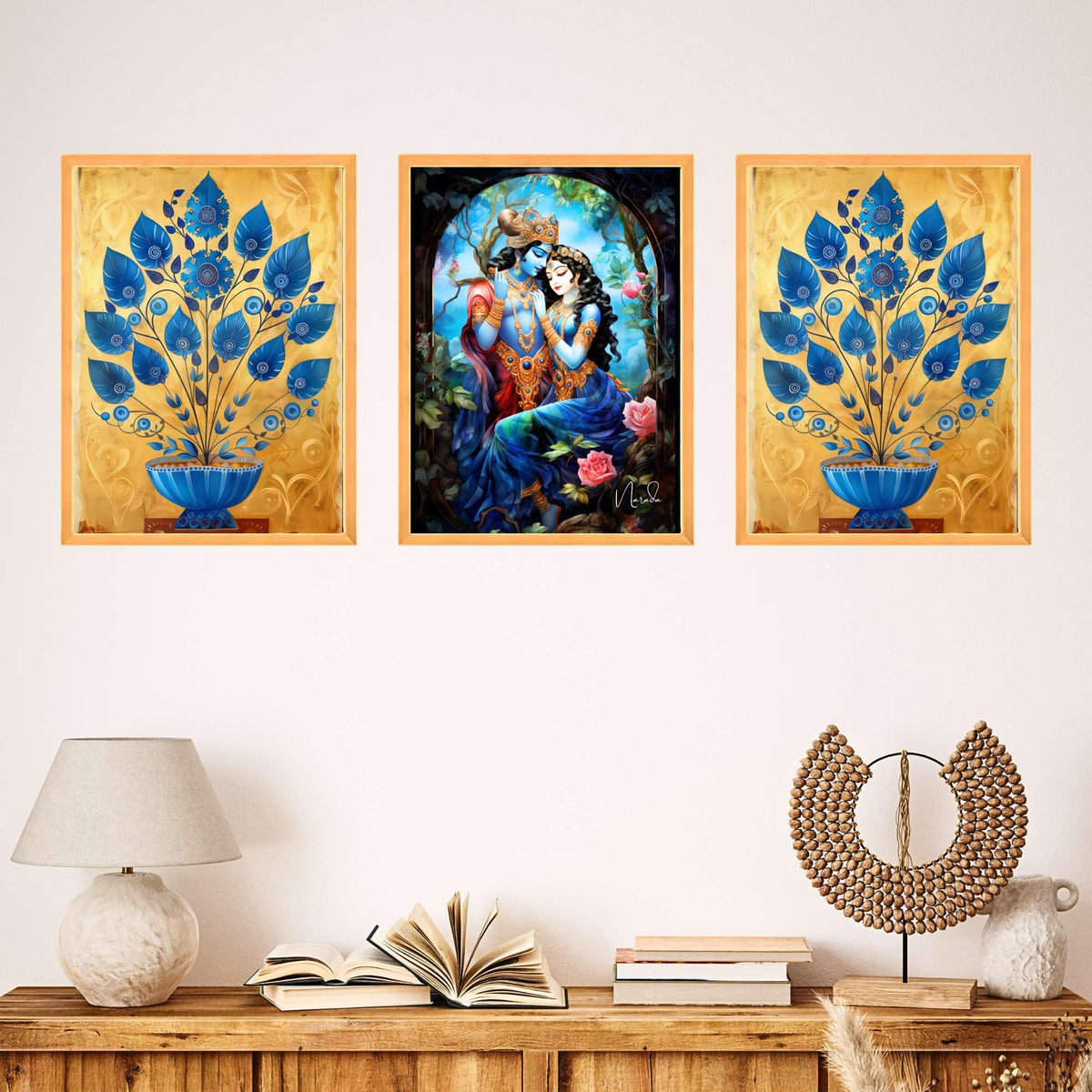 An'Divas Crafts Set of Three Wall Paintings for Wall Decoration Large Framed Wall Paintings for Living Room & Bedroom Wall Art for Home Decoration & Office Wall Decor (24x18 inch CH-WD3-9)