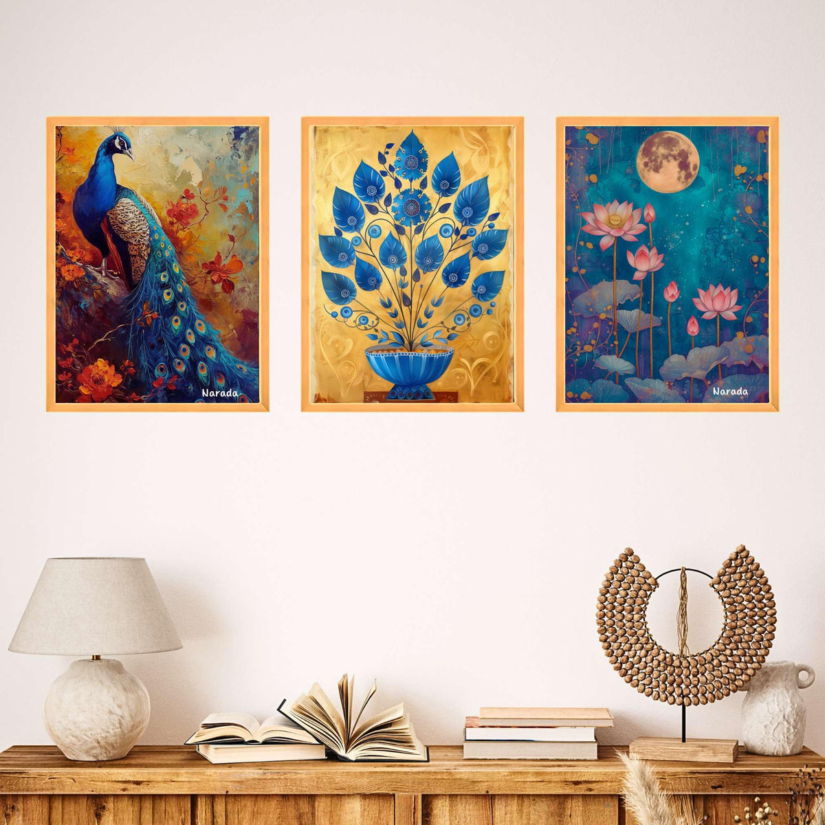 An'Divas Crafts Set of Three Wall Paintings for Wall Dacoration Large Framed Wall Paintings for Living Room & Bedroom Wall Art for Home Decoration & Office Wall Decor (18x12 inch CH-WD3-12)