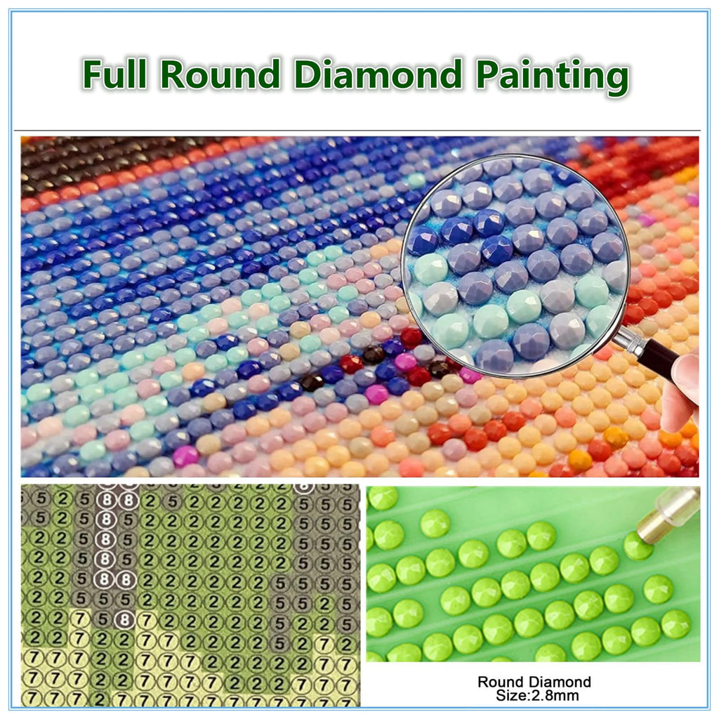 5 Panel Diamond Painting Kits 5D DIY Abstract Plum Diamond Art Kits for Adults, Full Drill Round Diamond Dots Crystal Rhinestone Gems Arts and Crafts for Home Wall Decor Gifts 120x78in E-1166