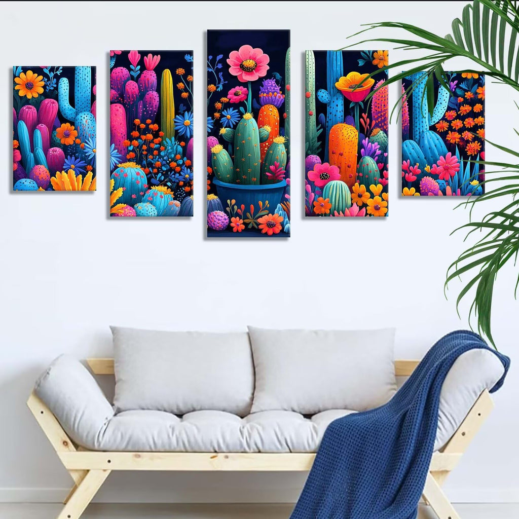 5 Pack Diamond Painting Kits Color Cactus Large Diamond Painting Kits for Adults, Crystal Rhinestone Gems Arts and Crafts, DIY Full Drill Embroidery Paintings, Home Decor 250x150cm/100x60in q-3012