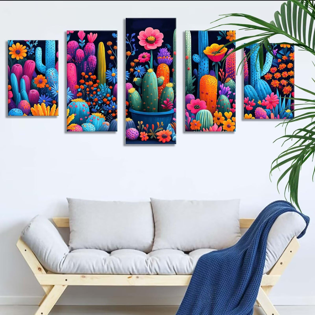 5 Pack Diamond Painting Kits Color Cactus Large Diamond Painting Kits for Adults, Crystal Rhinestone Gems Arts and Crafts, DIY Full Drill Embroidery Paintings, Home Decor 250x150cm/100x60in q-3012