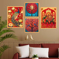 An'Divas Crafts Set of Four Wall Paintings for Wall Dacoration Large Framed Wall Paintings for Living Room & Bedroom Wall Art for Home Decoration & Office Wall Decor (13x10 inch CH-WD4-16)