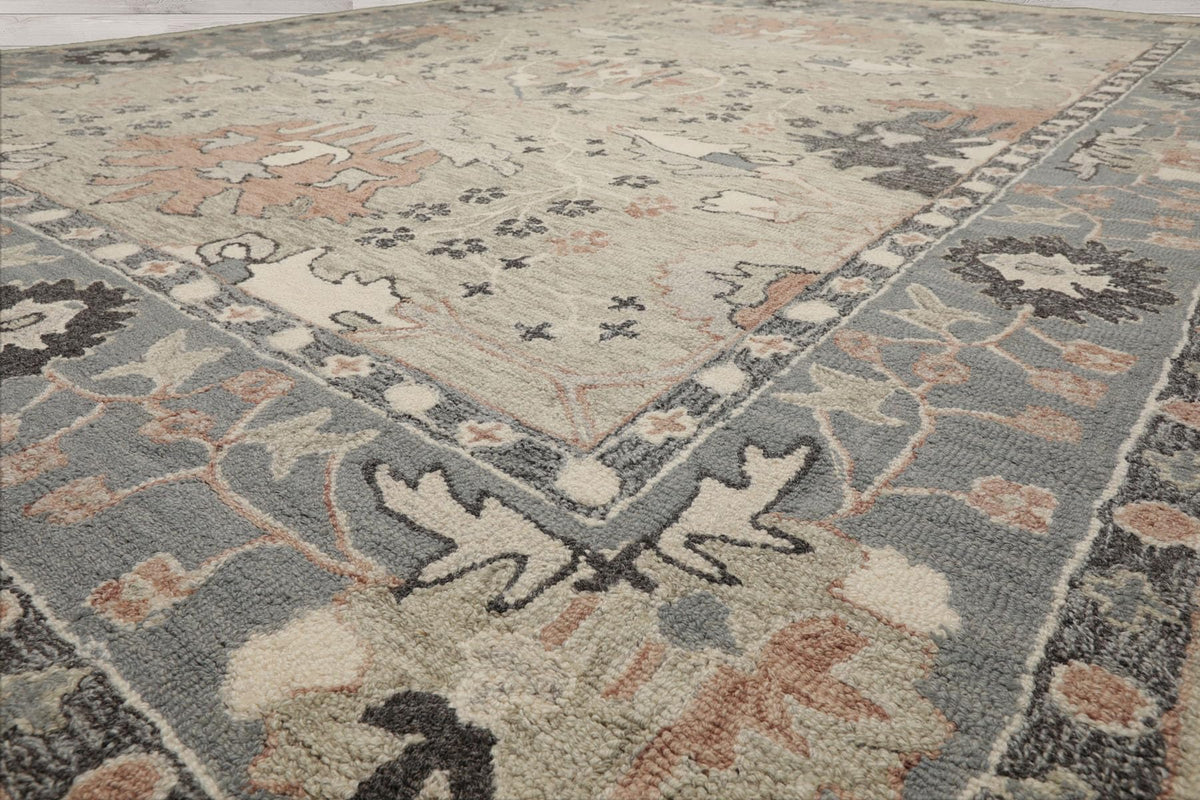 5x8 Rectangular Hand Hooked Handmade Sage Transitional Arts & Crafts Wool Oriental Area Rug Perfect for Living Room, Kitchen, Bedroom, Home Office, Dining Room