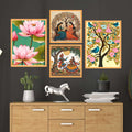 An'Divas Crafts Set of Four Wall Paintings for Wall Dacoration Large Framed Wall Paintings for Living Room & Bedroom Wall Art for Home Decoration & Office Wall Decor (13x10 inch CH-WD4-11)