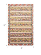 4'x5'9'' Hand Knotted Wool Arts & Craft Oriental Area Rug Beige, Blue