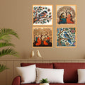 An'Divas Crafts Set of Four Wall Paintings for Wall Dacoration Large Framed Wall Paintings for Living Room & Bedroom Wall Art for Home Decoration & Office Wall Decor (13x10 inch CH-WD4-2)