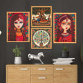 An'Divas Crafts Set of Four Wall Paintings for Wall Dacoration Large Framed Wall Paintings for Living Room & Bedroom Wall Art for Home Decoration & Office Wall Decor (13x10 inch CH-WD4-12)