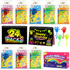 24 Packs Scratch Art Notebook+Sticky Hands+Stickers+Dragon Lamp Craft Kit
