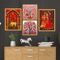 An'Divas Crafts Set of Four Wall Paintings for Wall Dacoration Large Framed Wall Paintings for Living Room & Bedroom Wall Art for Home Decoration & Office Wall Decor (13x10 inch CH-WD4-5)