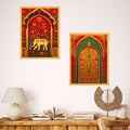 Bhavya Craft Emporium Hub Set of Two Wall Paintings for Wall Dacoration Large Framed Wall Paintings for Living Room & Bedroom Wall Art for Home Decoration & Office Wall Decor (18x12 inch CH-WD2-12)