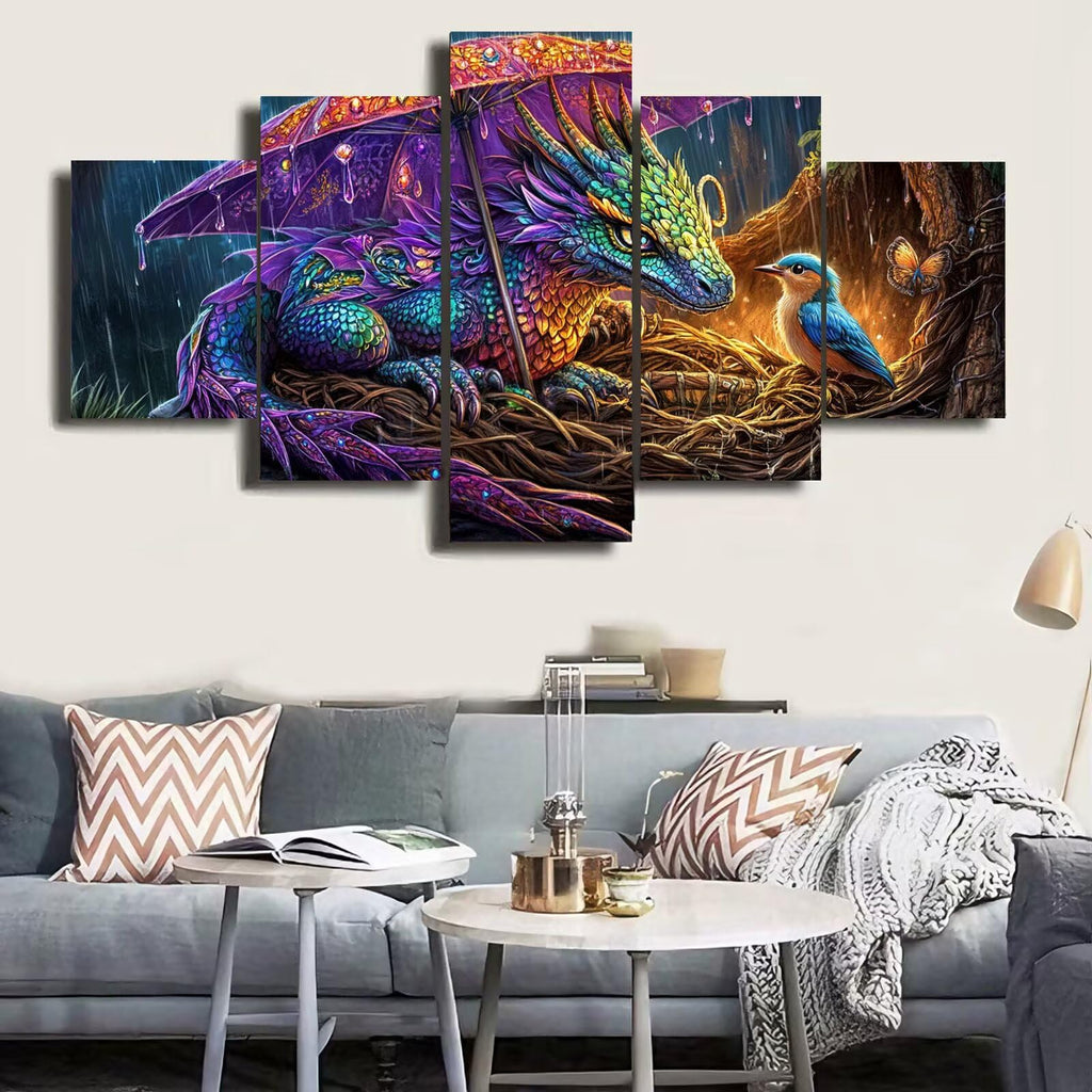 Diamond Painting Kit Bird Diamond Art Kits for Adults Dragon Full Drill Diamond Dots Crystal Rhinestone Gems Arts and Crafts for Home Wall Decor Gifts for Women Teenage Girls 59x118in 5 Panel 0b-788