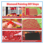 5 Panel Diamond Painting Kits 5D DIY Abstract Plum Diamond Art Kits for Adults, Full Drill Round Diamond Dots Crystal Rhinestone Gems Arts and Crafts for Home Wall Decor Gifts 120x78in E-1166