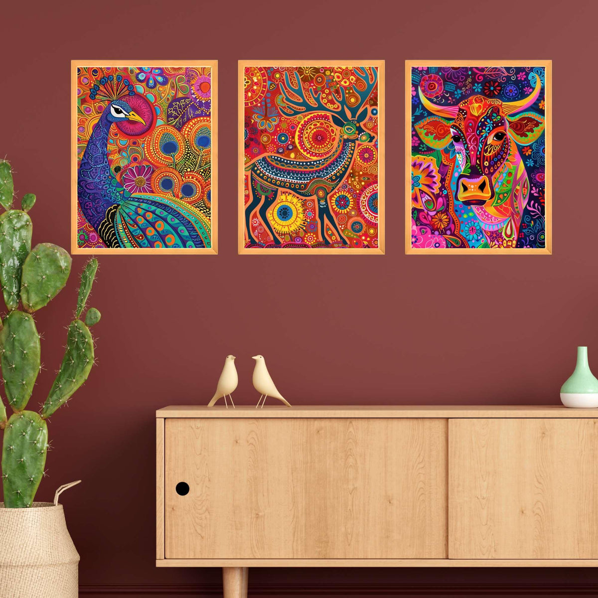 Bhavya Craft Emporium Hub Set of Three Wall Paintings for Wall Decoration Large Framed Wall Paintings for Living Room & Bedroom Wall Art for Home Decoration & Office Wall Decor (18x12 inch CH-WD3-7)